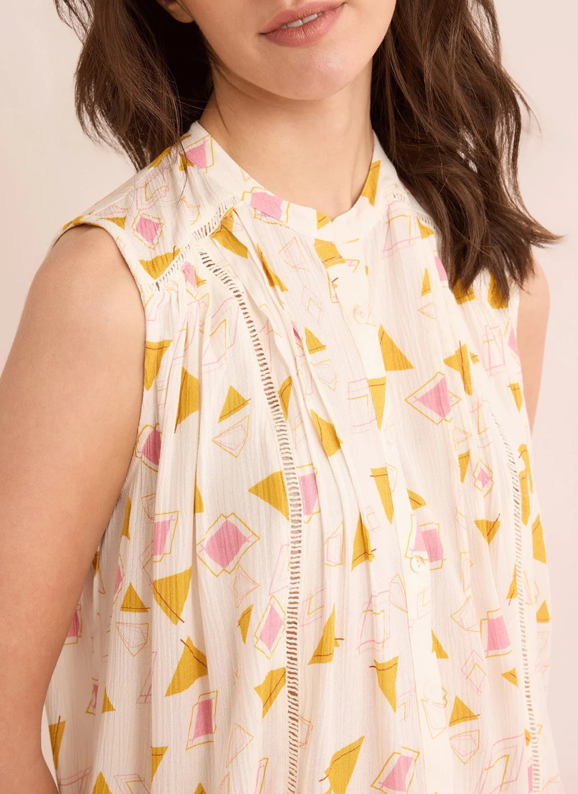 Myra Bag Angelina Sleevess Top in Off White