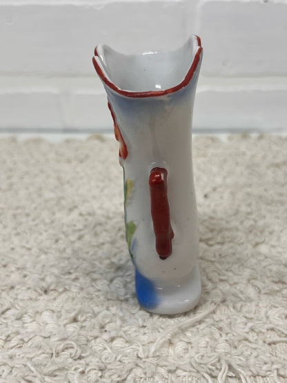 Vintage Occupied Japan 4" Tall Bud Vase w/ Floral Design
