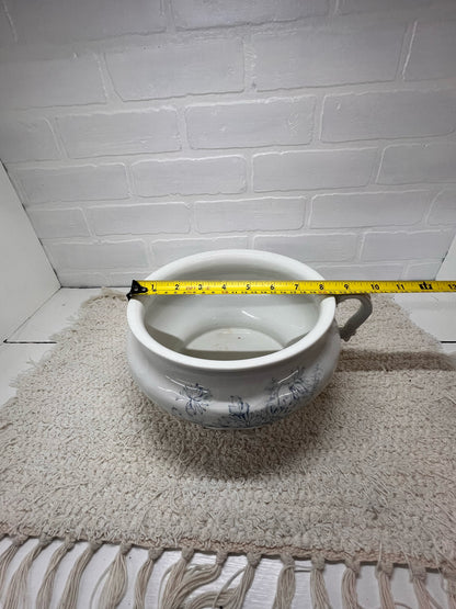 Antique chamber pot w/ blue floral design