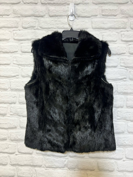 Size small black rabbit fur zip up vest