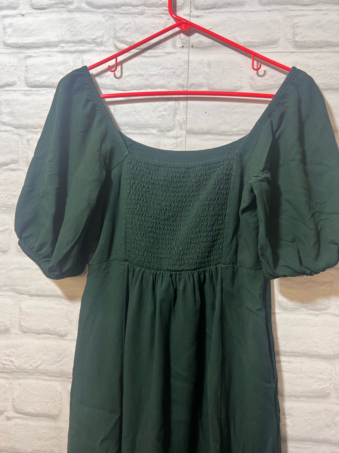 Size S Old Navy Green Smocked Back Midi Dress