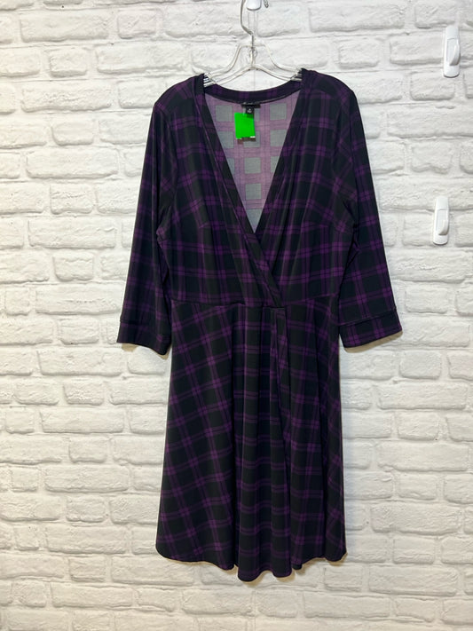 Size 2X Torrid purple & black faux wrap dress