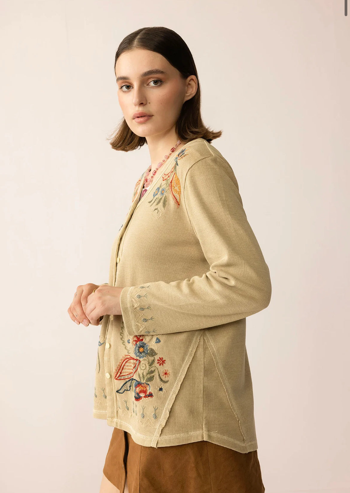 Birdsong Bloom Embroidered Cardigan by Myra Bag