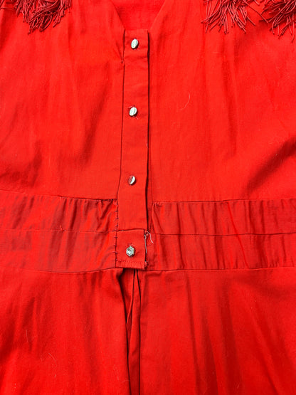 Sas'sa vintage ladies red fringed rodeo jacket