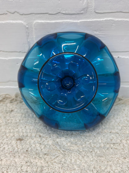 Viking Glass MCM Six Petal Blue Compote Pedastal Bowl