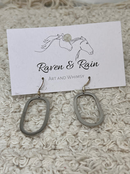 Raven & Rain Rounded Rectangle Stainless Steel Dangle earrings - Silvertone, 1.2