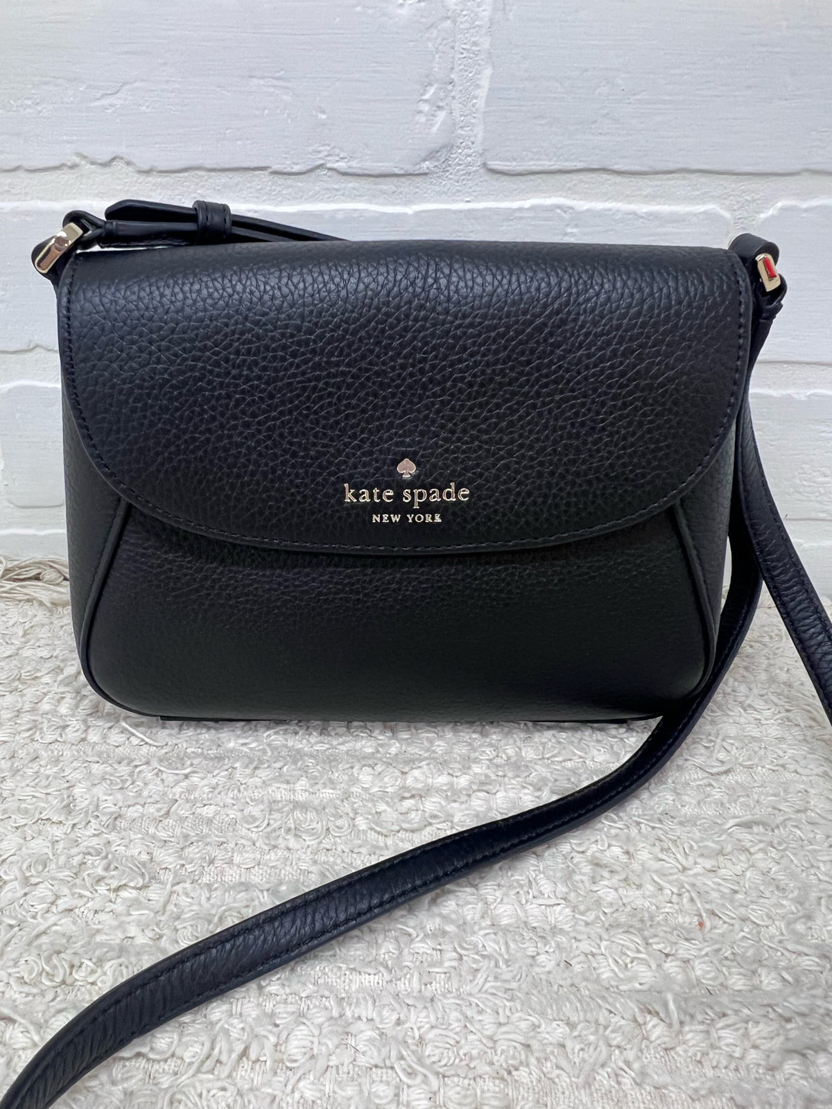 Kate Spade Monica Mini Flap Crossbody in Black Leather
