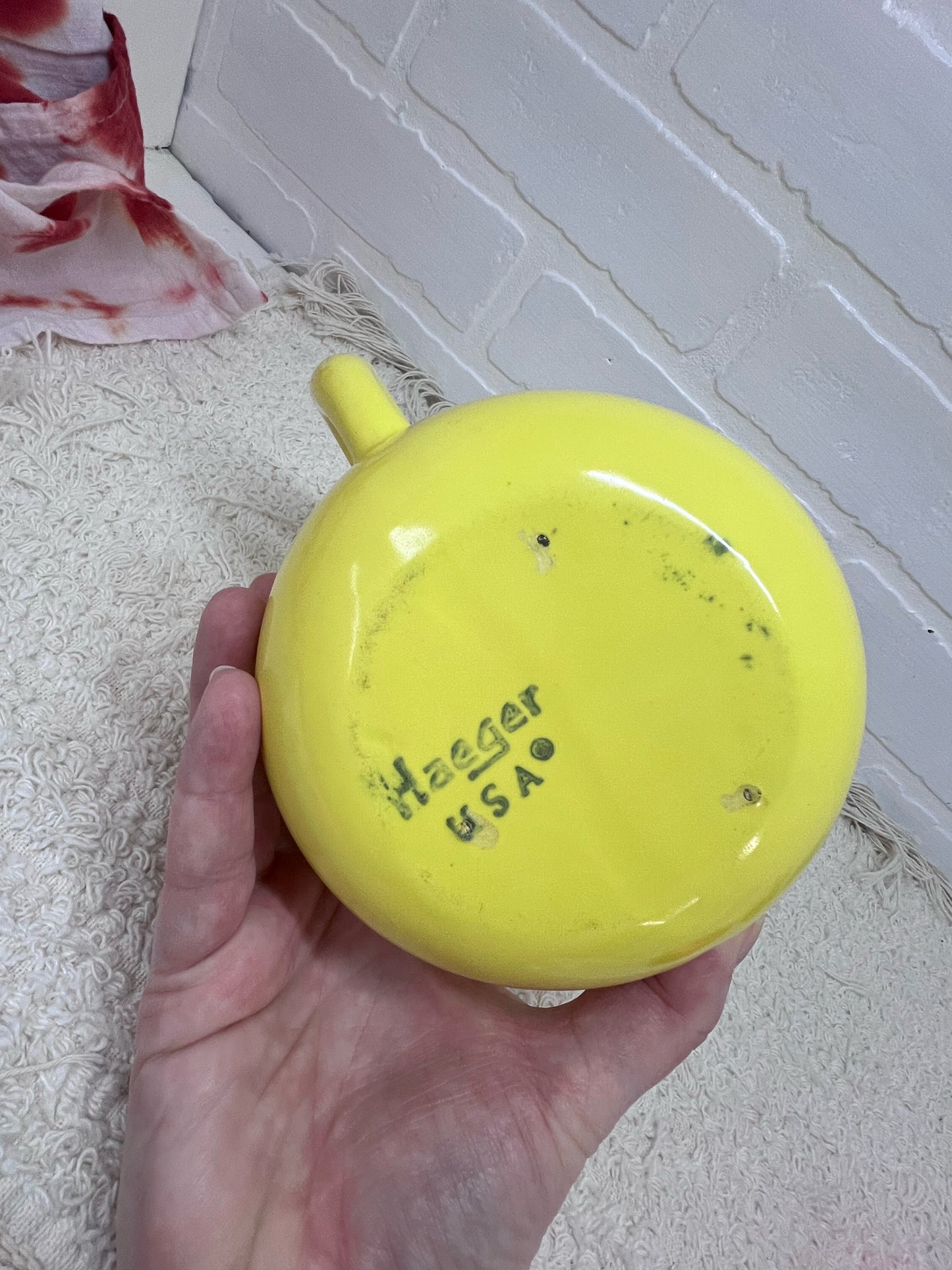 Haeger Yellow Window Sill Flower Pot Shaped Like Teapot