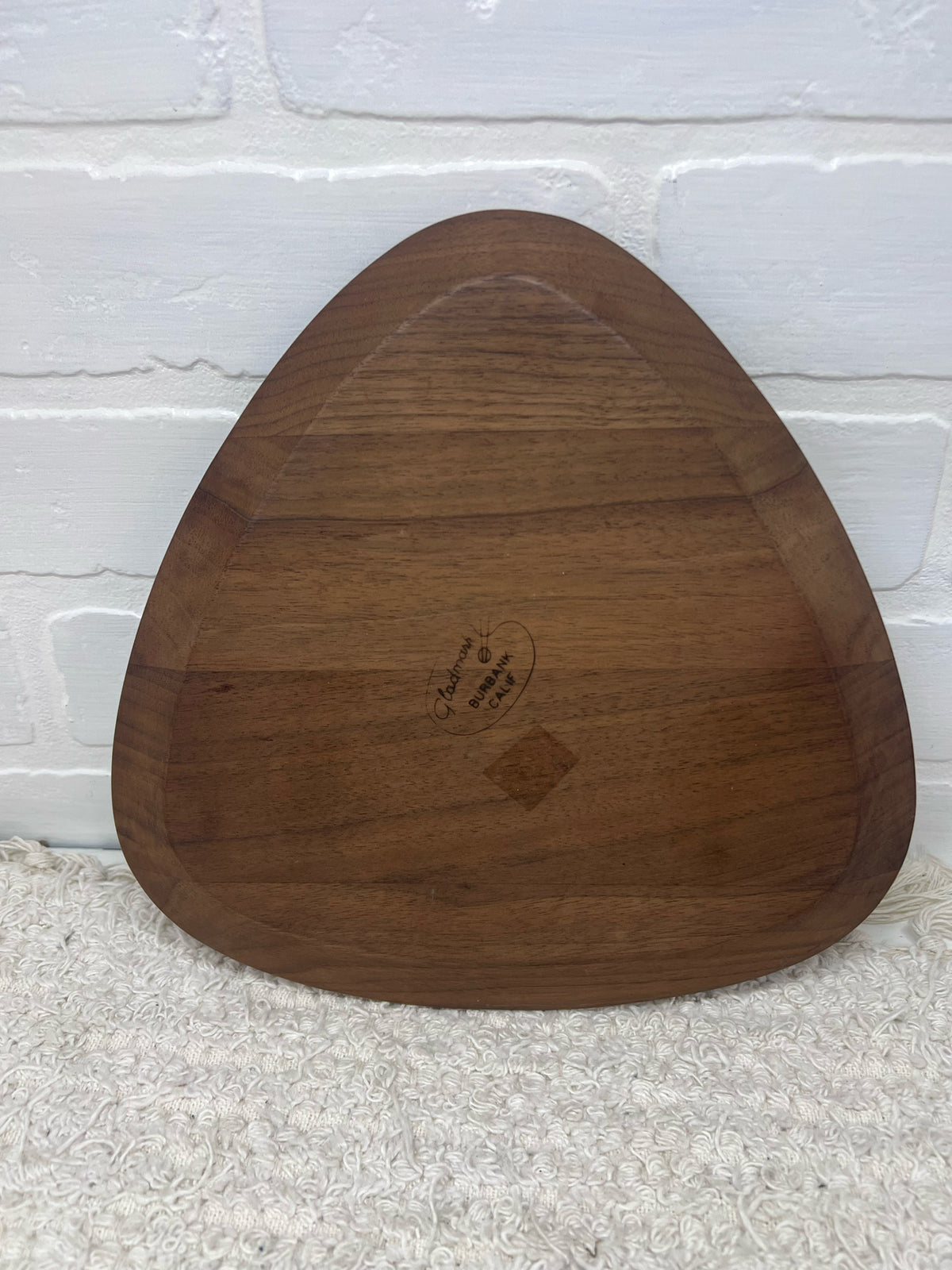 Gladmark MCM Rounded Triangle Walnut Plate