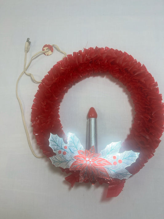 Vintage 1940's electric candle Christmas wreath