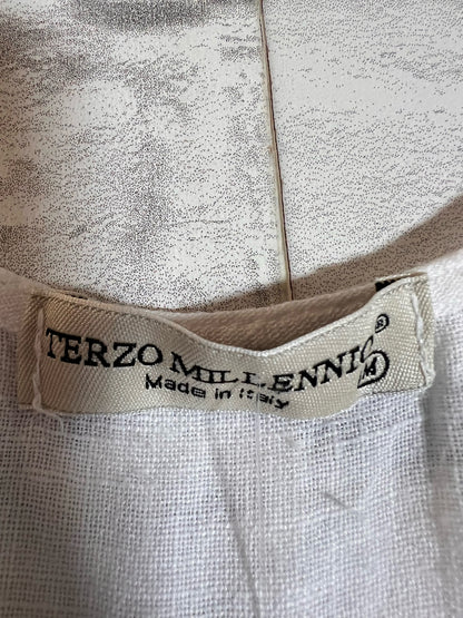Size M Terzo Millennio 100% linen White Blouse