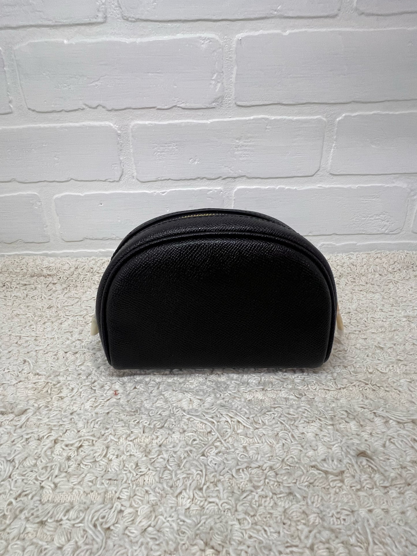Coach Black Pebbled Leather Domed Top Cosmetic Case NWOT
