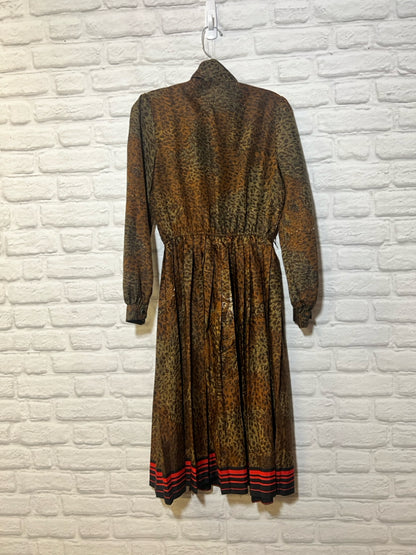 Plaza South Vintage Leopard Print Secretary Bow Dress