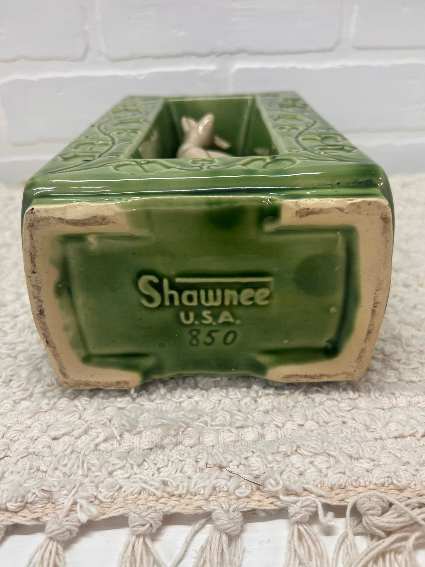 Shawnee Pottery Divided Deer Vase