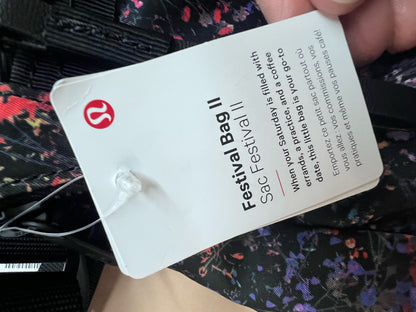 Lululemon NWT Festival II Bag Black FLoral