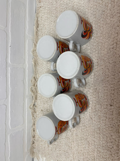 Vintage Mug Set MCM Chickens - Made in Japan