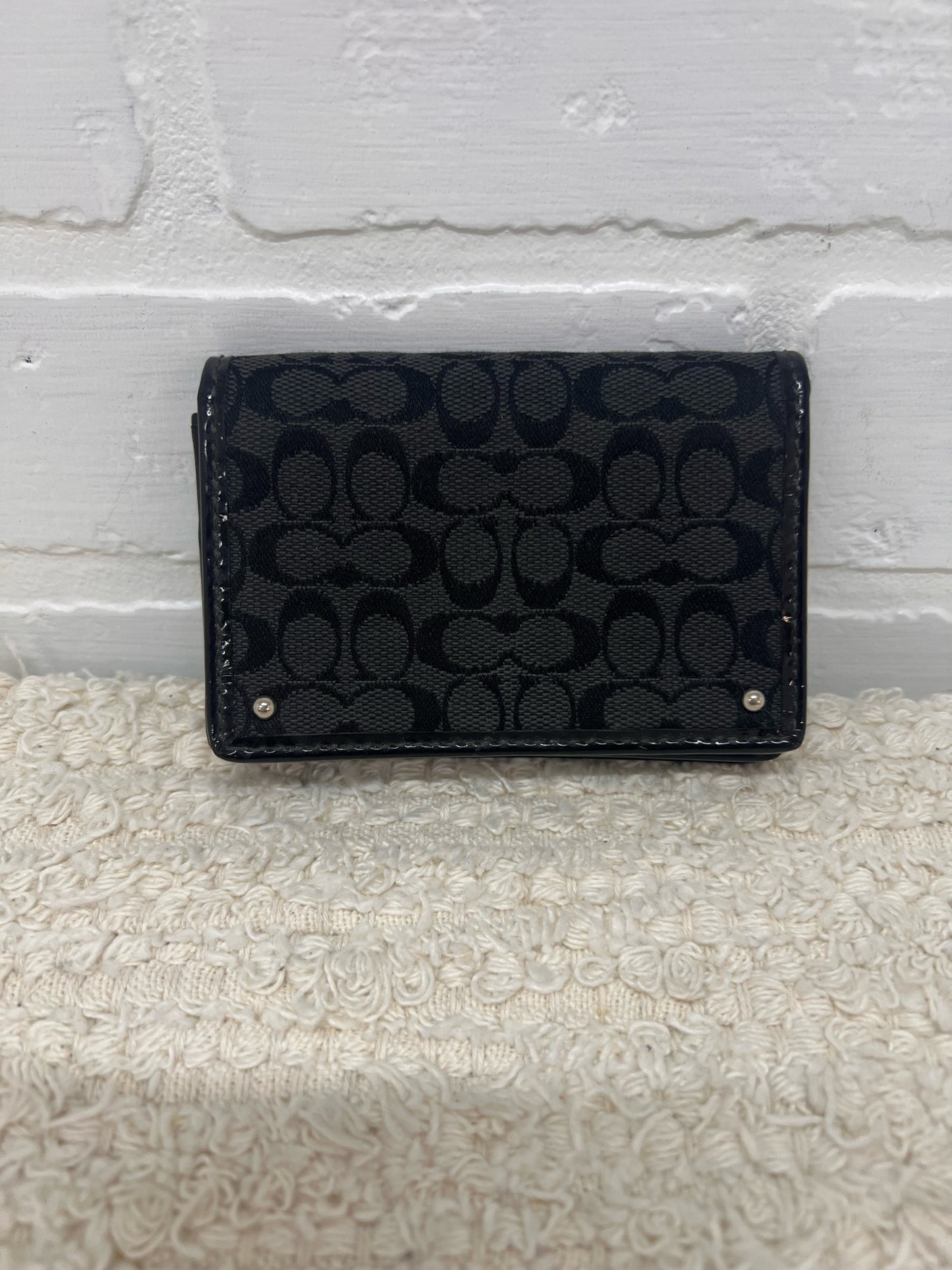 Coach Leather & Canvas Black C Wallet