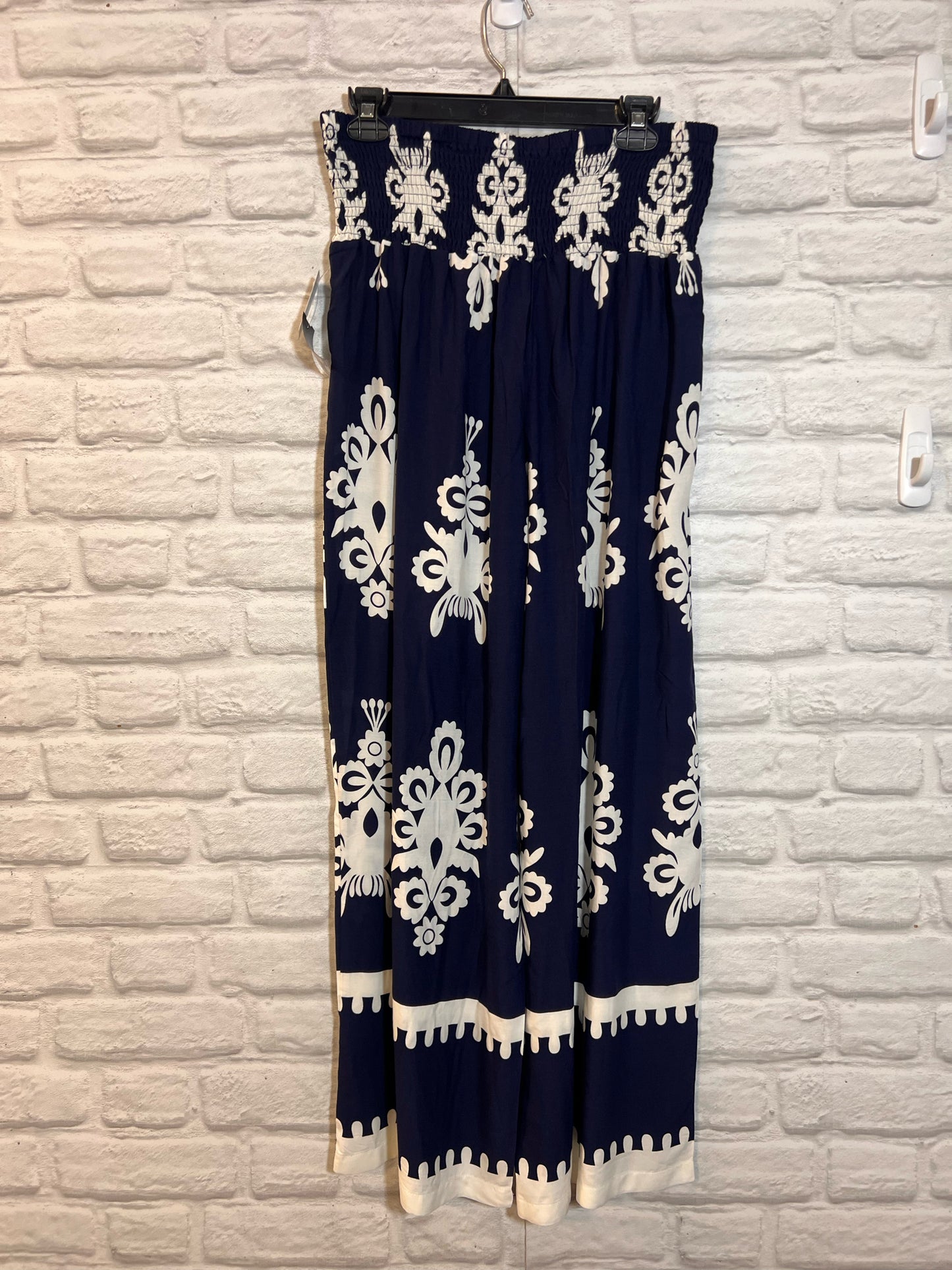 The Coast Size XL Navy White Printed Wide Leg NWT Pants