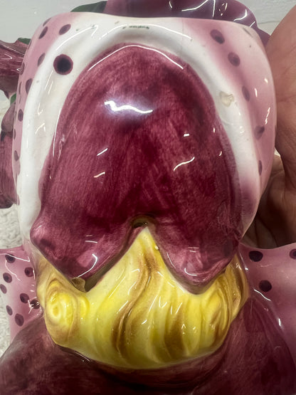 Ucagco Japan Vintage Lady Head Vase Southern Belle Pink Polka Dot