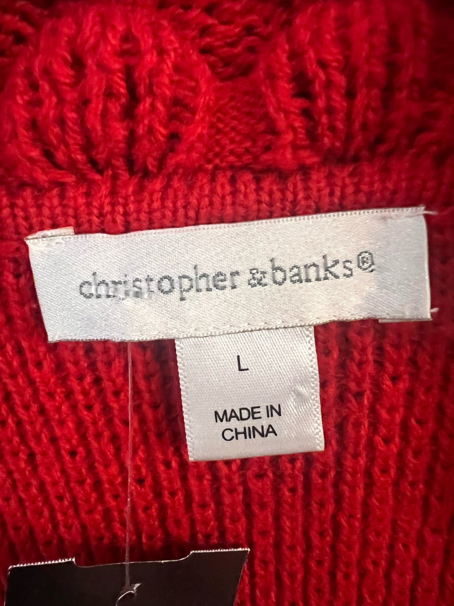 Size L Christopher & Banks Festive Red Cardigan