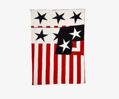 Americana Stars & Stripes Cotton Throw by Myra Bag