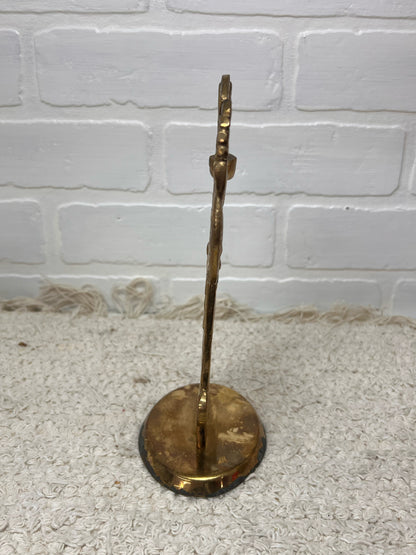 Vintage Brass Santa Taper Candle Holder