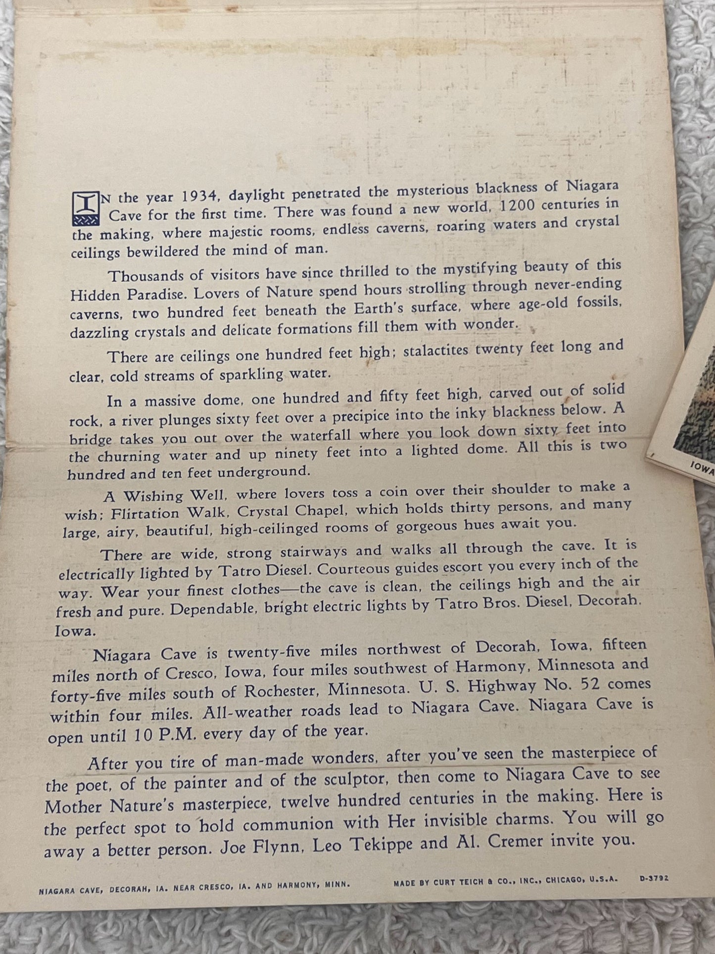 Vintage Niagara Cave Postcard Set