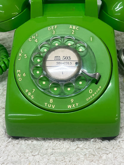 Stromberg-Carlson Lime Green 1970's Dial Corded Telephone