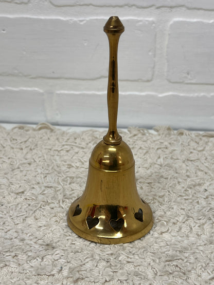 Brass Bell w/ Heart Cutouts
