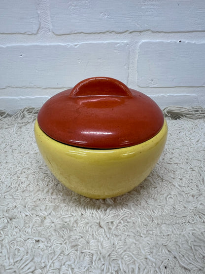 Stangl Pottery Sugar Bowl - Art Deco Orange & Yellow