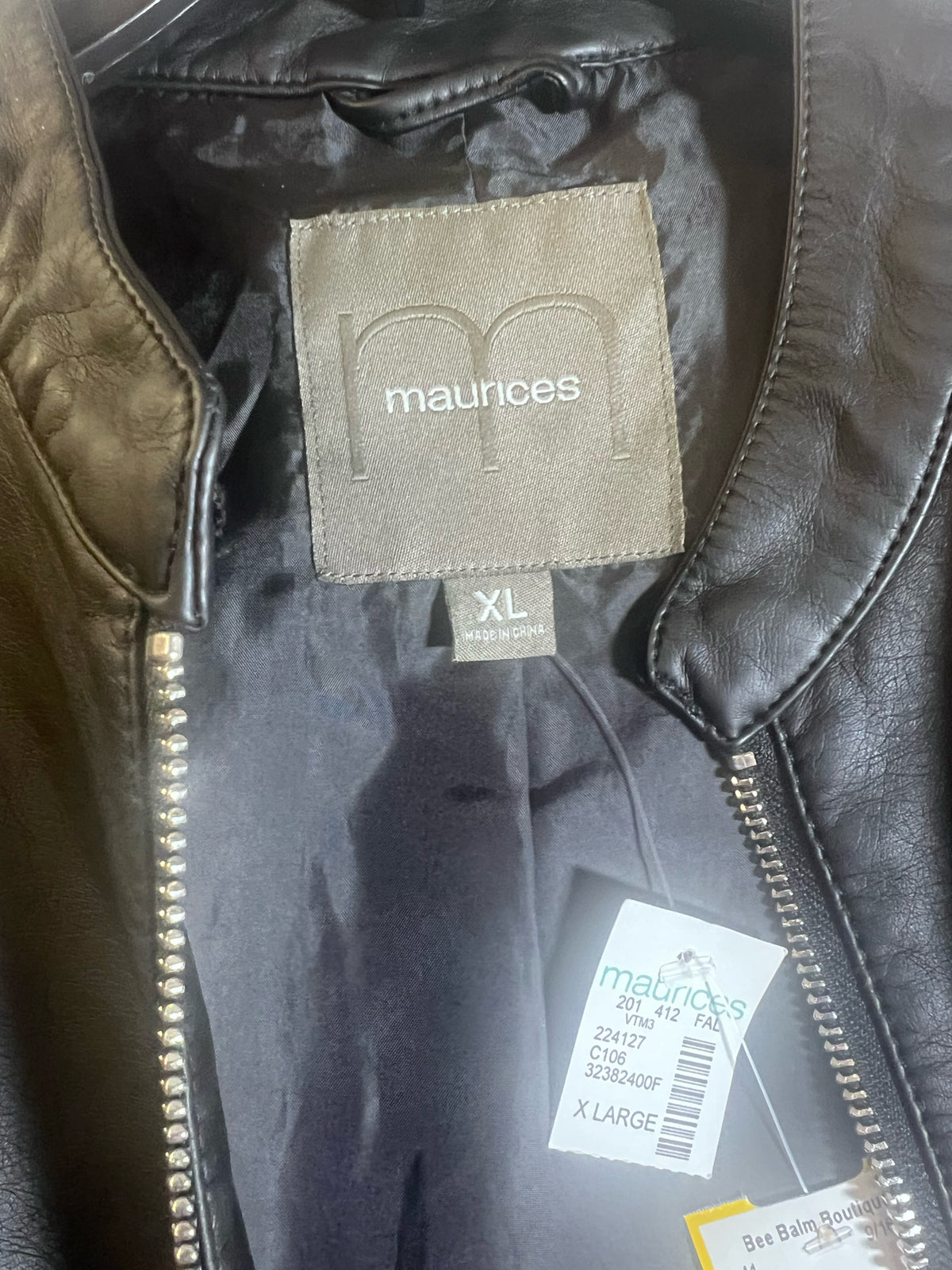 Size XL Maurice's NWT Black Polyurethane Jacket