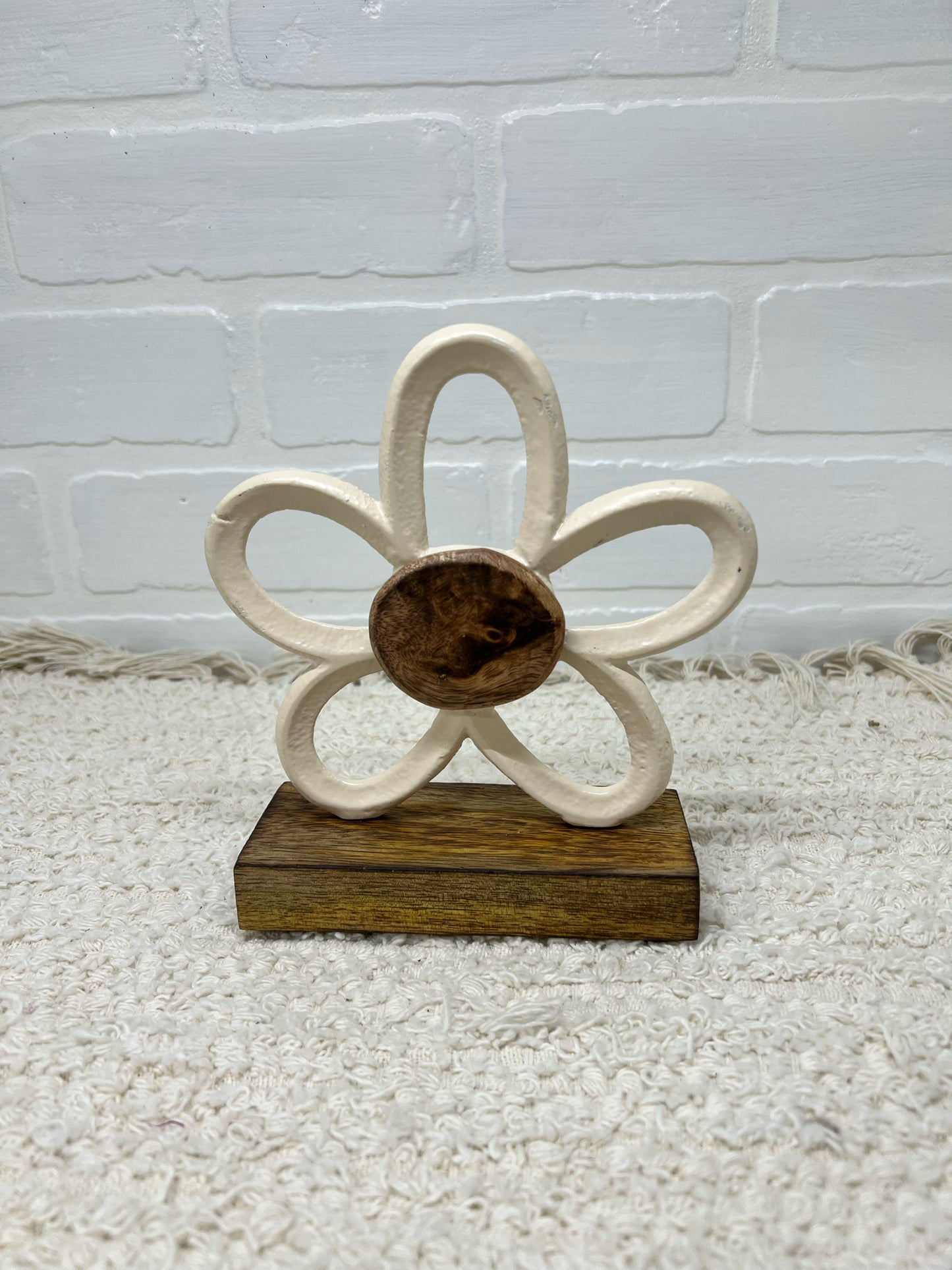 Wood and metal flower