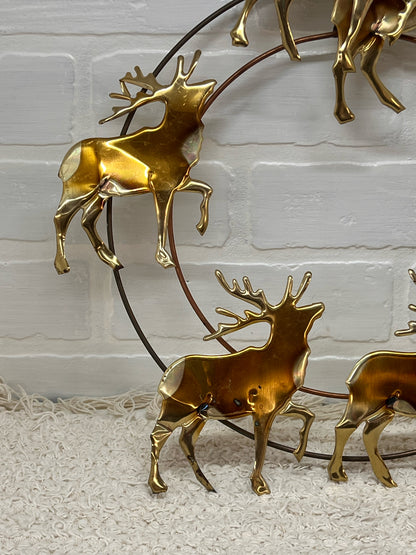 Vintage Metal Deer Wreath