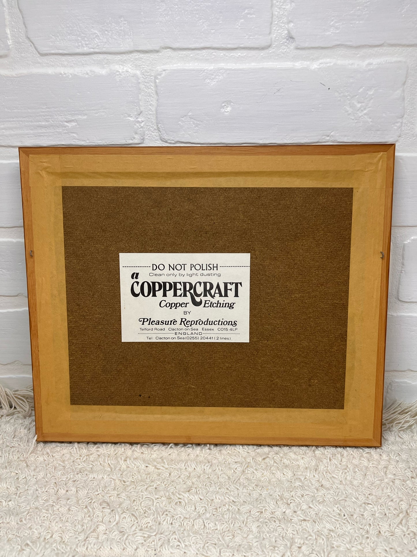 Coppercraft New in Box Framed Brass Etching - The Square - Chagford