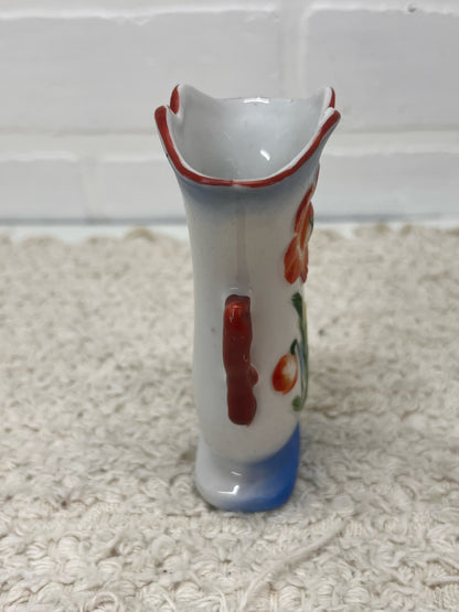Vintage Occupied Japan 4" Tall Bud Vase w/ Floral Design