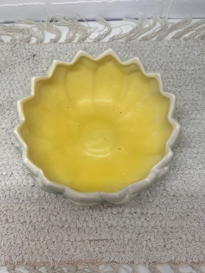 Weller Pottery Green & Yellow Lotus Bowl