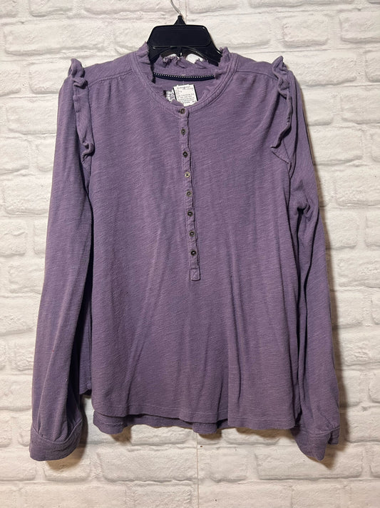 Size L Pilcro Purple Slub Knit Casual Top