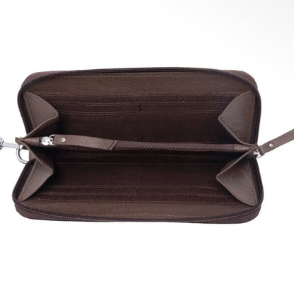 Myra Bag Autumn Brook Handtooled hairon Leather Women's Wallet in Toffee Saddle
