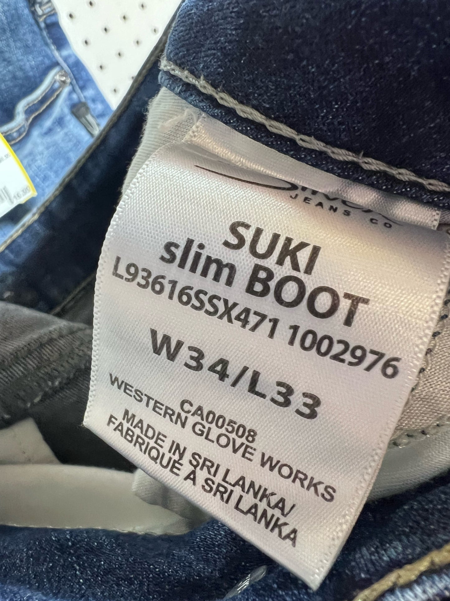 Silver Jeans Co. Size 34 Waist Suki Slim Boot Jeans