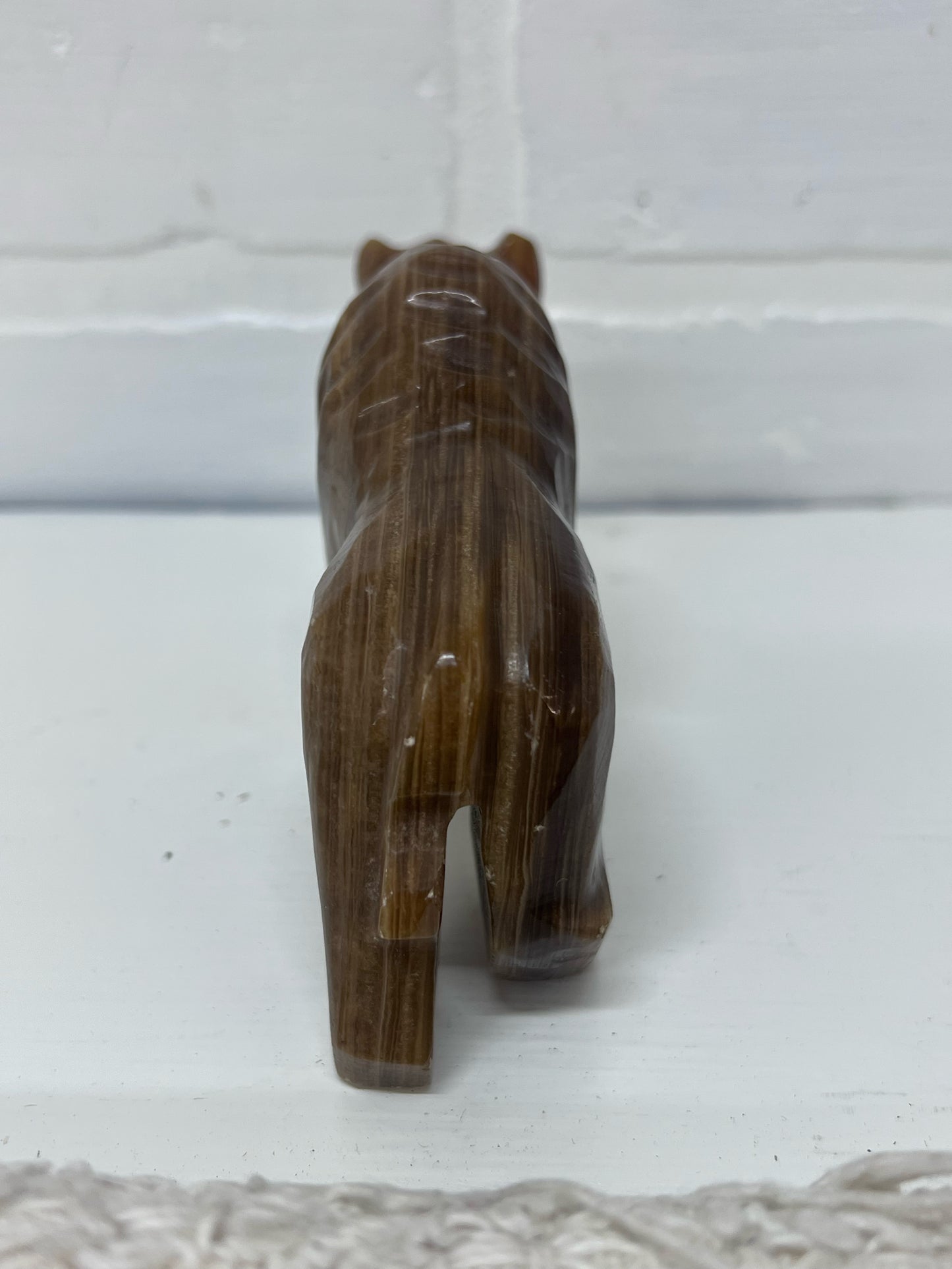 Vintage Hand Carved Stone Bison