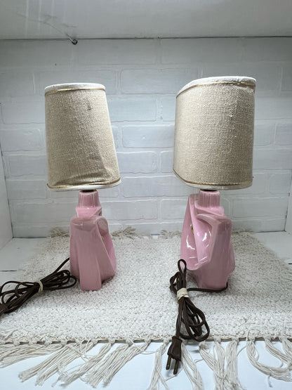 Pink & Gold MCM Boudoir Lamp Set
