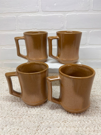 Frankoma Mug Set C5 Brown Pottery - Original Box!