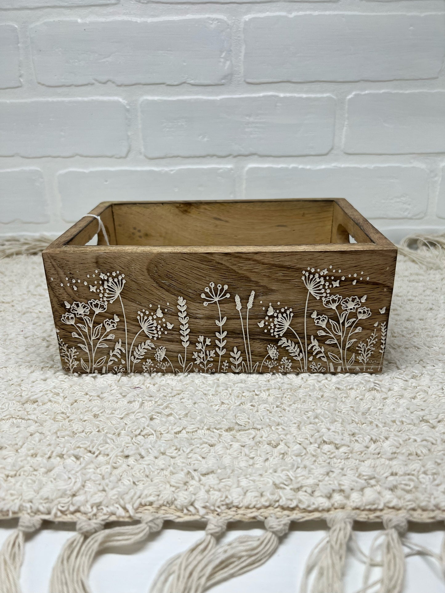 Floral wood box/organizer