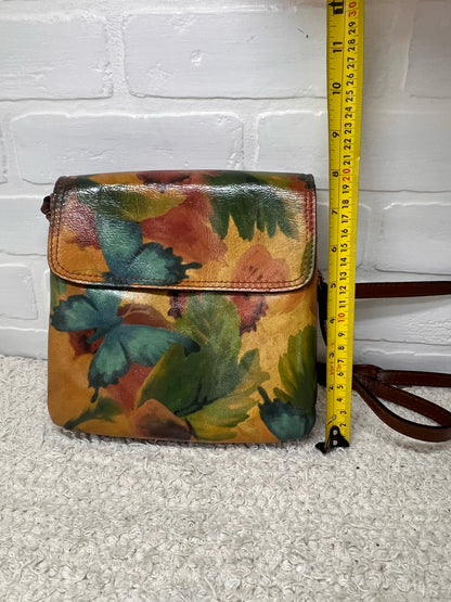 Patricia Nash Vallata Crossbody Bag - Leather with Butterfly Watercolor Print