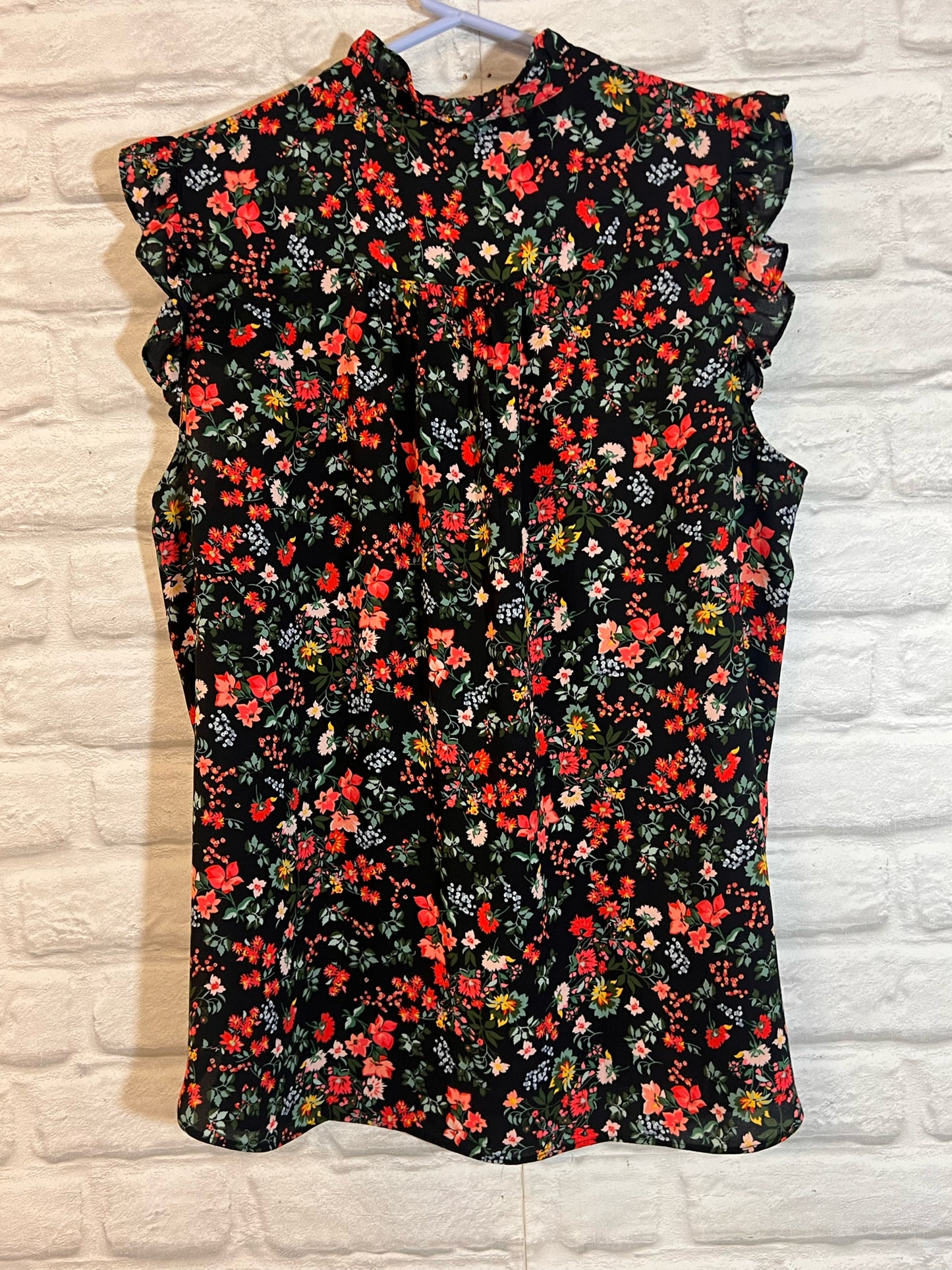 Size L Loft Black Floral Tank  Blouse