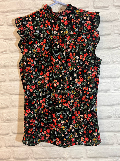 Size L Loft Black Floral Tank  Blouse
