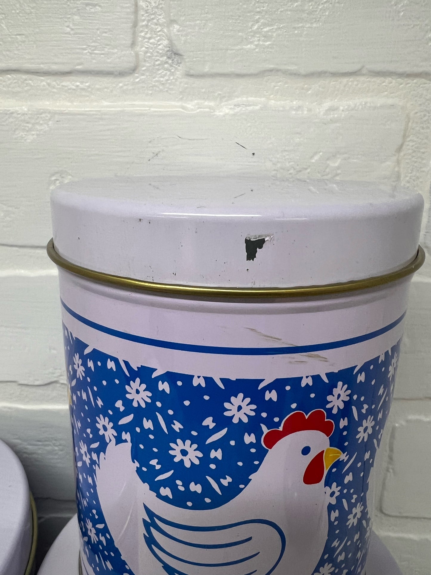 Vintage 1980's Tin Canister Trio - Pig, Duck & Chicken