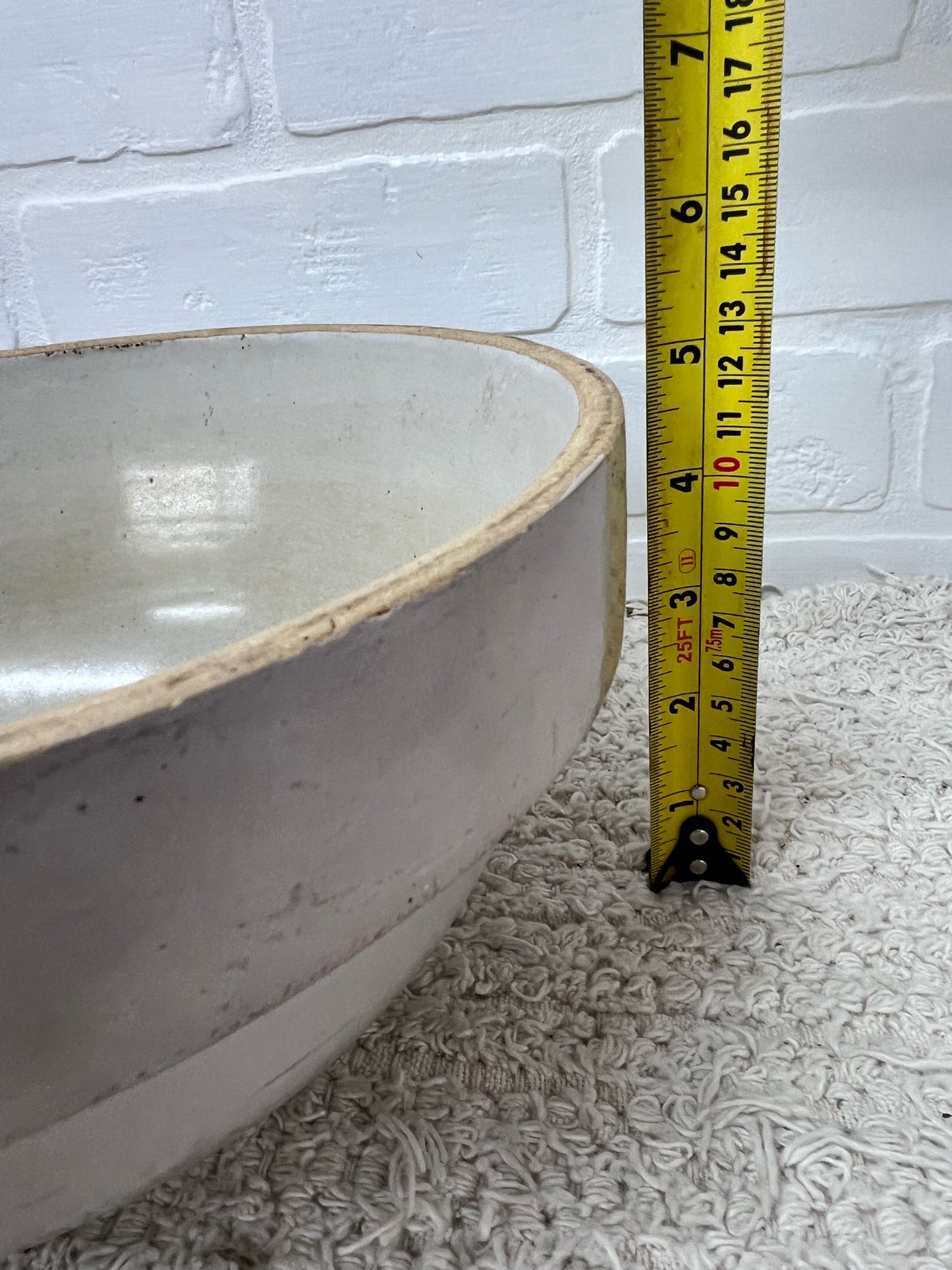 Vintage Stoneware Mixing Bowl - Unmarked & As Is