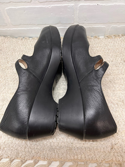 Shoe Size 40 Dansko Double Buckle Black Leather Mary Janes with Heels