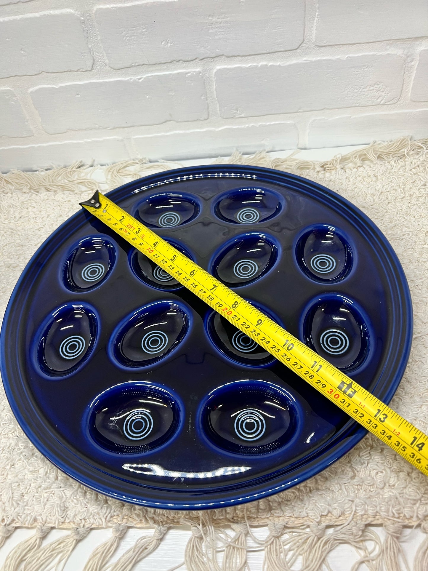 Fiesta Ware Cobalt blue deviled egg tray 13"